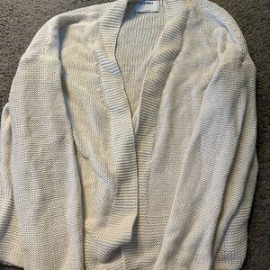 Old Navy Cream Cardigan Sweater Textured Knit Open Front